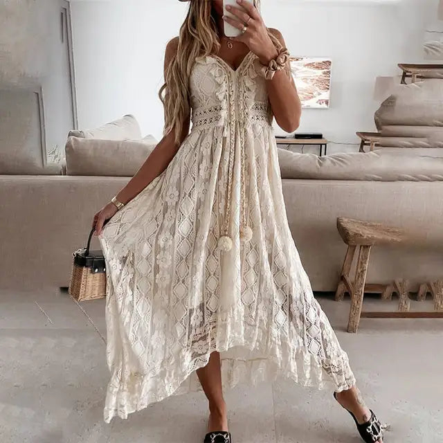 GAIA | Bohemian Bliss Lace Beach Dress